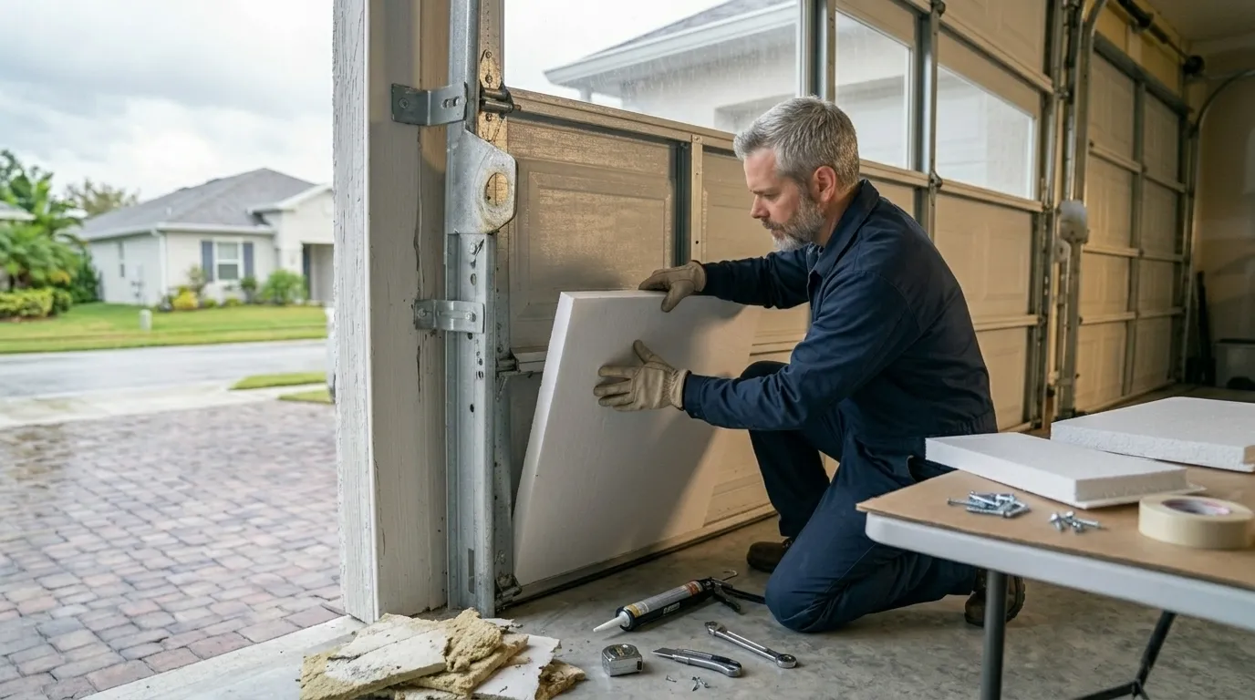 Panel Replacement for Nederland's 1970s Garage Doors in Beaumont